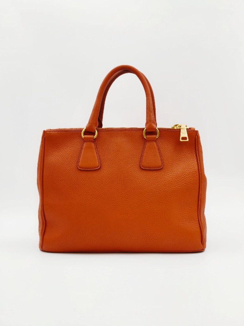 Prada Orange Vitello Daino Leather Large Satchel Handbag - Picture 3 of 16